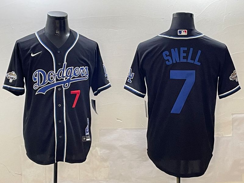 Men Los Angeles Dodgers #7 Snell Black Fashion Game 2025 Nike MLB Jersey style 30618->los angeles dodgers->MLB Jersey